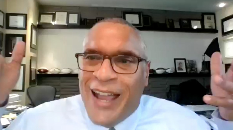 Democratic gubernatorial candidate Woody Myers discusses his criminal justice reform plan during a virtual interview.  - Zoom screenshot