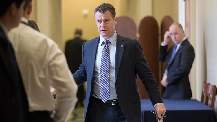 Sen. Todd Young, shown here on Capitol Hill in September, and Sen. Joe Donnelly voted to approve a moveÂ Monday to re-open the federal government. - AP Photo/J. Scott Applewhite