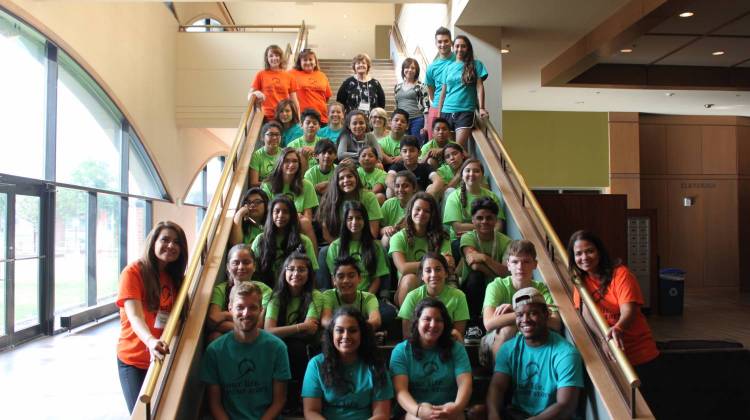 Your Life Your Story campers and mentors gather for a group photo at IUPUI. - Submitted photo