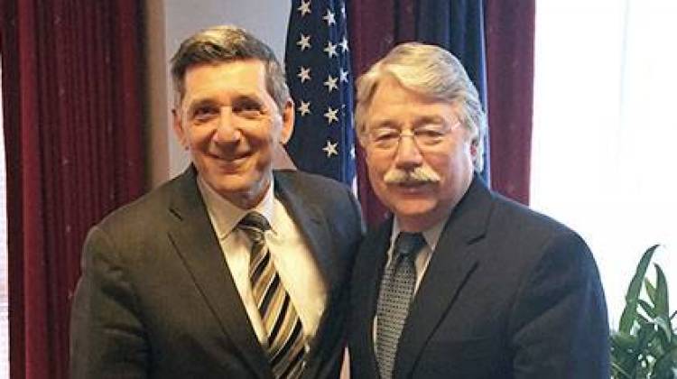 Attorney General Greg Zoeller (right) meets with Office of National Drug Control Policy Director Michael Botticelli in Washington, D.C., days after a new federal proposal was announced to increase funding for opioid addiction treatment. -  Courtesy Attorney General's Office