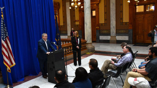 Brett Voorhies, president of the Indiana State AFL-CIO, speaks in support of the Workers Memorial Day resolution. - Justin Hicks/IPB News