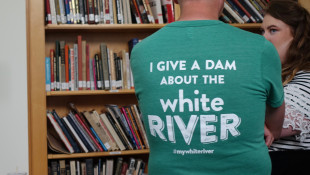 Central Indiana leaders gathered Monday to reveal their plans to enhance 58 miles of the White River across Marion and Hamilton counties. - Micah Yason/WFYI