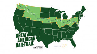 The Washington-based Rails-to-Trails Conservancy says the Veterans Memorial Trail segment and the recently completed Pennsy Greenway Extension in nearby Schererville are the first new trail miles to be added to the Great American Rail-Trail in Indiana since the project was announced in May 2019. - Courtesy Rails-to-Trails Conservancy
