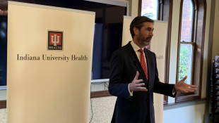 IU Health President and CEO Dennis Murphy announces the new Community Impact Investment Fund. - Jill Sheridan/IPB News