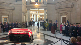 Lugar Lies In State At Statehouse As Hundreds Say Goodbye