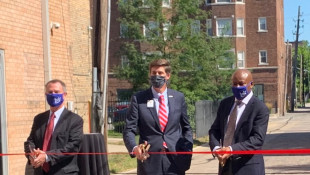Mayor Hogsett Celebrates Recent Improvements near Benjamin Harris Presidential center