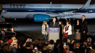 Supporters Welcome Pence's Return To Indiana After Election