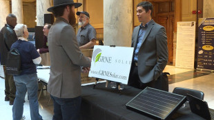 A booth at the at the 2020 Renewable Energy Day at the Indiana Statehouse in January. - Rebecca Thiele/IPB News