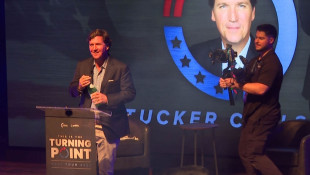 Tucker Carlson, Gov. Mike Braun speak out at Turning Point USA event at IU