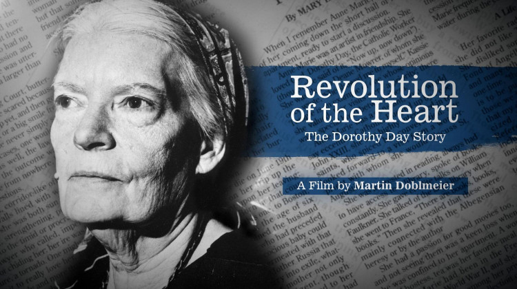 Black and white photo of Dorothy Day