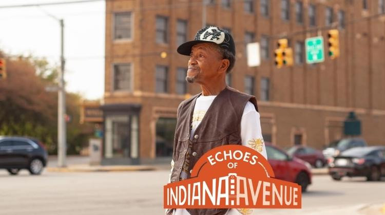 Echoes of Indiana Avenue host Herman Butch Slaughter stands on Indiana Avenue in front of the Madam Walker Theatre. Photo credit: Jes Nijjer Avenue Rap Samples Pt. 2