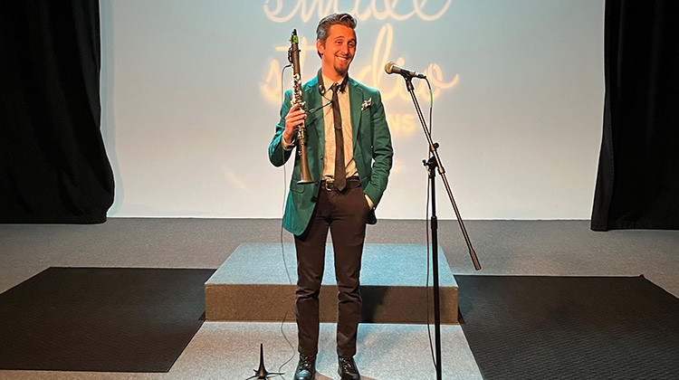 Indianapolis based classical musician Eric Salazar - The Clarinet Guy - in WFYI's Small Studio Eric Salazar