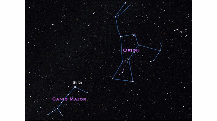 Made with starry night software - Space.com Winter Triangle (Sirius)
