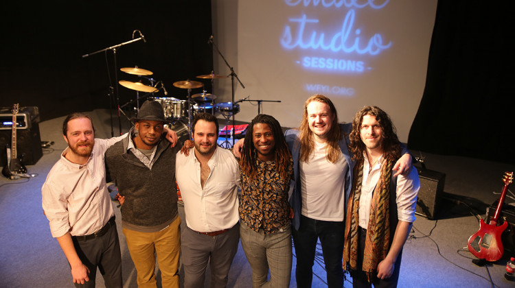 The Palace band in WFYI's Small Studio The Palace